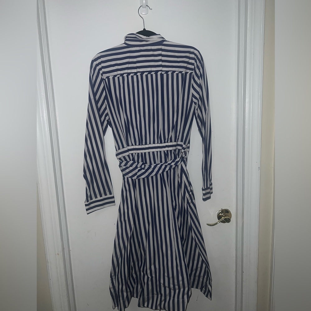 J. Crew stripped tie waist shirtdress - Picture 2 of 6